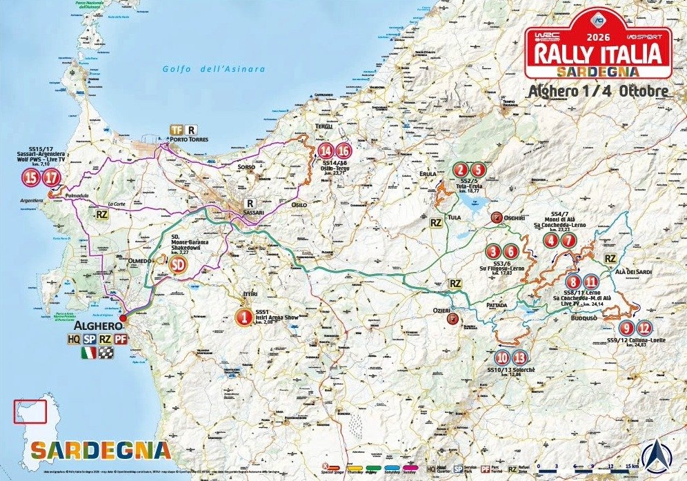 Rally Italia Sardegna stage map